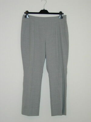 New AKRIS Argento Grey Wool Skinny Stretch Carla Crop Pants 8
