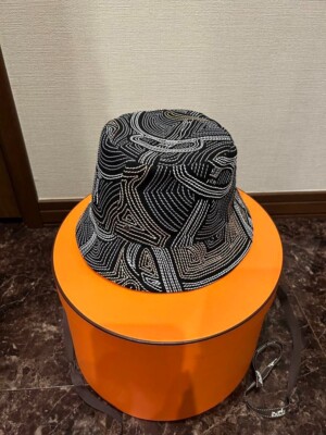 帽子 HERMES Bucket Hat Wool Hermès Wool Reversible H Bucket Hat - Blue Hats, Accessories