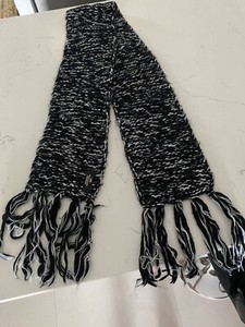 🔥Polo Jeans Company Ralph Lauren Scarf Black/White Wool/acrylic-One  Size