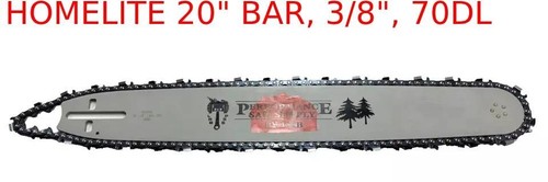 20" BAR &amp; CHAIN FITS HOMELITE SUPER XL SXL XL12 330 360 925 955 BIG RED ...