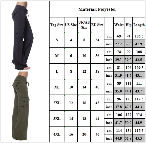 Damen Kampf Cargo lange Hose Hose Fitnessstudio Sport Freizeit lockerer Unterteil - Bild 22 von 30