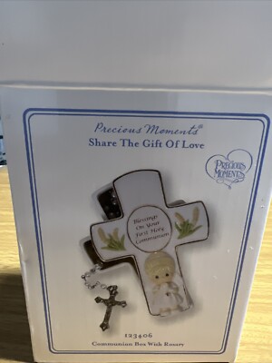 Precious Moments Blessings On Your First Holy Communion Girl Rosary Box/Rosary