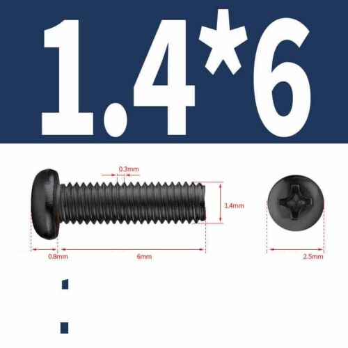 Cross Round Head Screw Phillips Pan Head Bolt Nickel Plated / Black M1 M1.2-M8 - Picture 27 of 103
