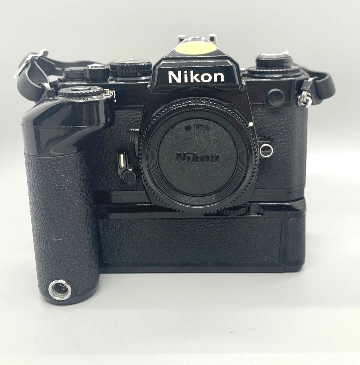 Nikon FE2 Black 35mm SLR Film Camera Body w/ MD-12 W/Strap From JAPAN