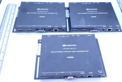 Crestron Lot of 3 Multiformat Switch And REceiver HD-MD-400-C-E 6507781 Working