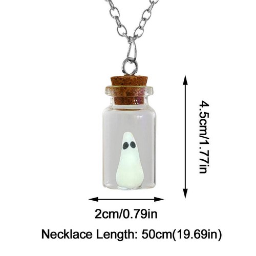 Versiegelte Geist Halskette Leuchtet im Dunkeln Glasflasche Anhänger ღ D4P6 - Bild 11 von 11