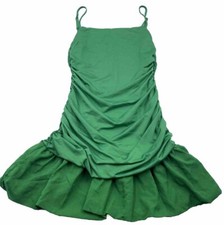 SheIn Womens Dress Green Ruching Flare Festival Fun Size Medium, Pre-Owned, Used