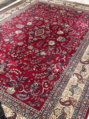 Kashan Teppich Orient Perser Rug Rot Korkwolle Dabir Design Alt Antik Spezial XL - Bild 3 von 9