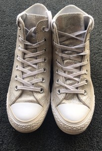 silver leather converse