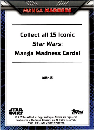 2023 Topps Chrome Star Wars MANGA MADNESS #MM-15 Luke Skywalker insert - Picture 2 of 2