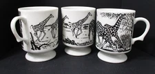 3 Vintage Takahashi San Francisco Giraffe Footed Coffee Tea Cups Vintage Japan