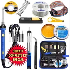 60W Electric Soldering Iron Welding Gun Tool Kit Solder Wire Desoldering Pump