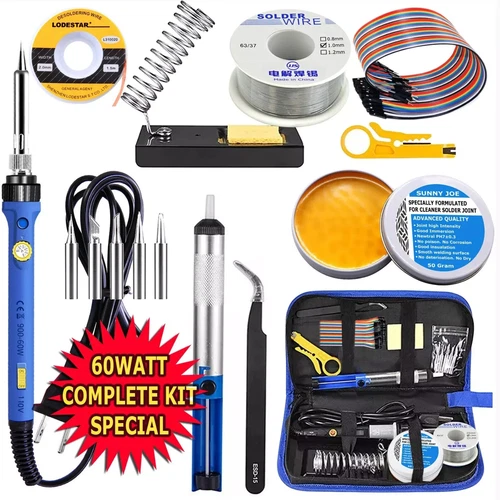 60W Electric Soldering Iron Welding Gun Tool Kit Solder Wire Desoldering Pump