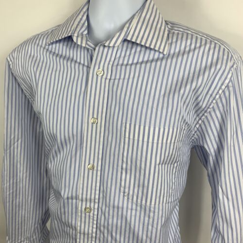 Vineyard Vines Shirt 15.5 / 34 Blue Striped Button Down 100's 2-Ply 100% Cotton - Picture 2 of 6