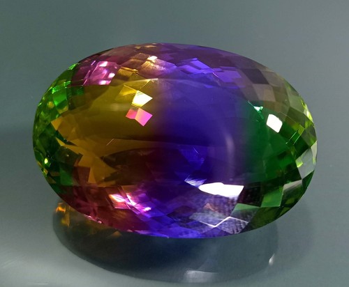 Oval Cut Tourmaline Bi-Colour 73-74 Ct Natural Certified Loose Gemstone KH445 - Picture 2 of 8