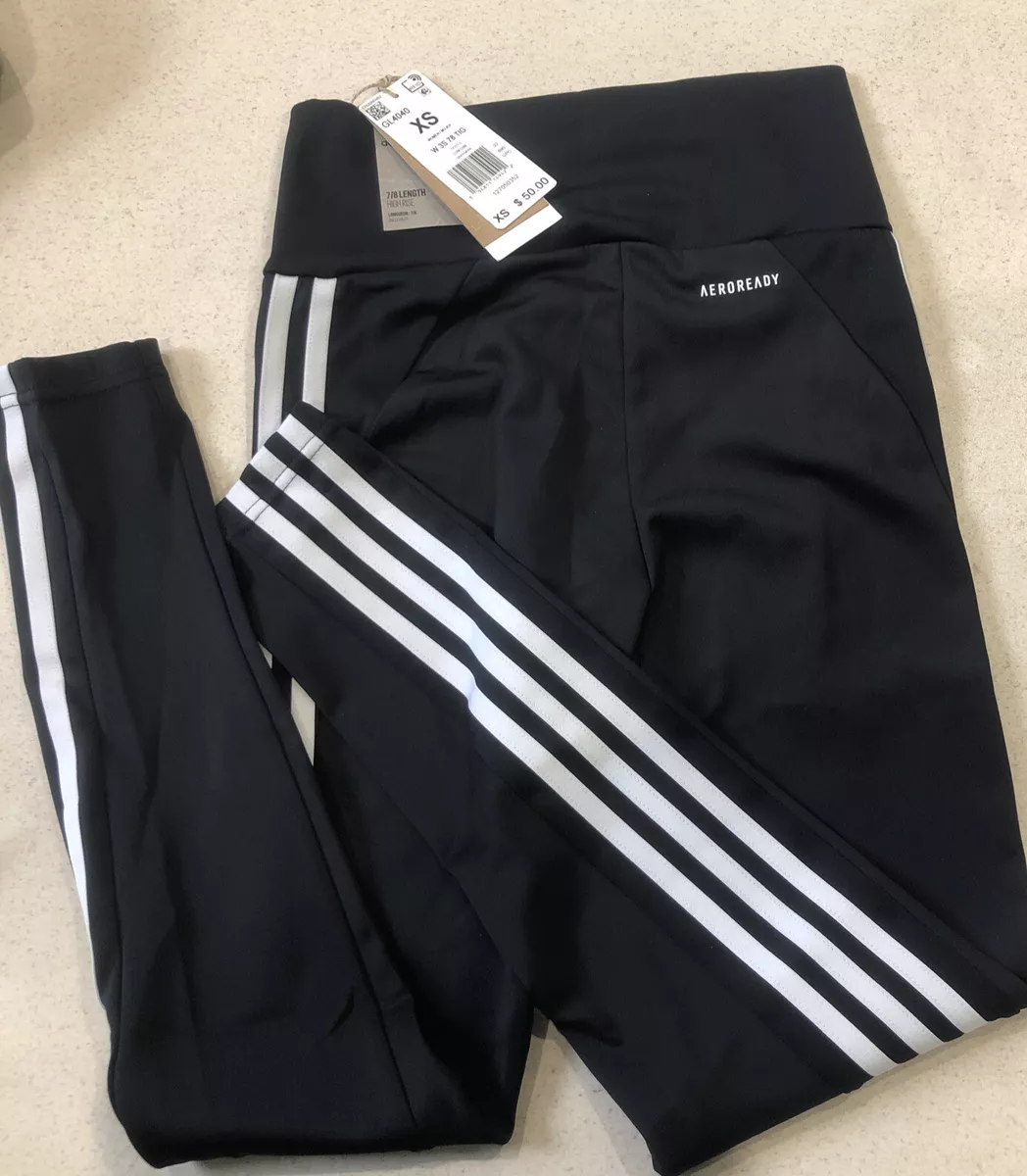 Adidas womens 3 stripe pants black cheap