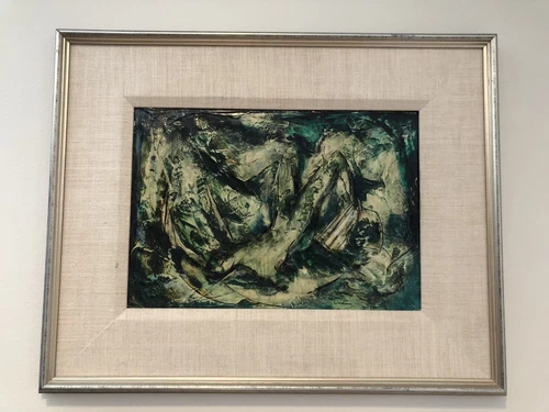 Original Theodore Wassmer  LCaves"  Oil On board "Painting Framed
