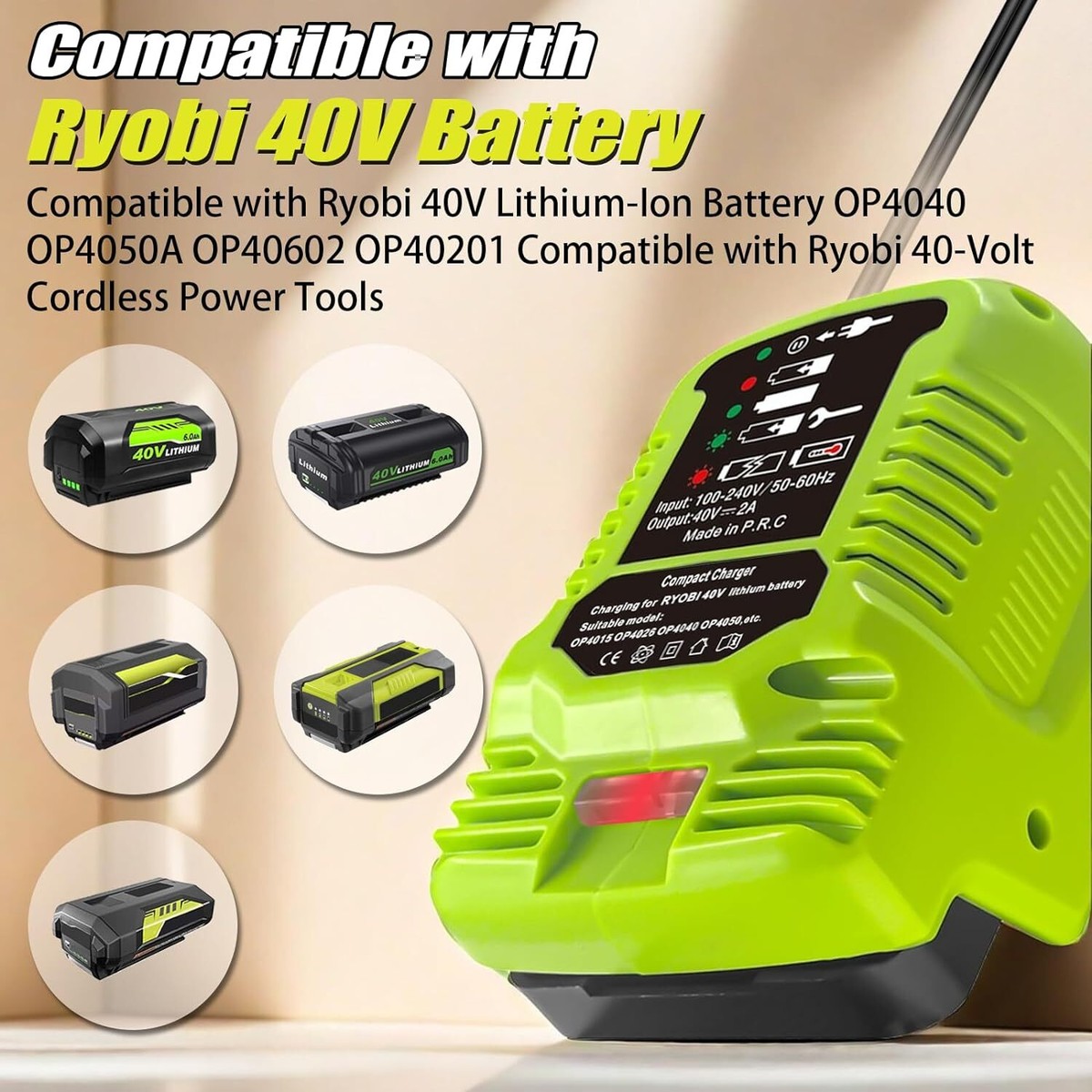 Ryobi 18v Battery Charger Tueddur OP403 USB Port Battery Charger