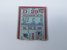 December 26, 1969 New York Rangers Vs Pittsburgh Penguins NHL Hockey Ticket Stub
