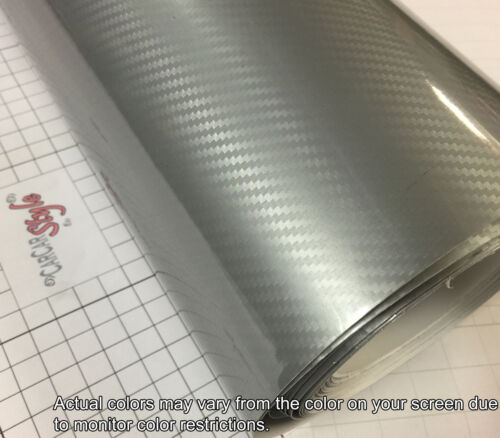 5D Gloss Ultra Shining【Silver 1520mm x 300mm】Carbon Fibre Vinyl Wrap Sticker - Picture 1 of 3