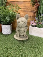STONE GIARDINO SEDUTA BULLDOG FRANCESE CANE FRANCESE CUCCIOLO REGALO STATUA ORNAMENTALE