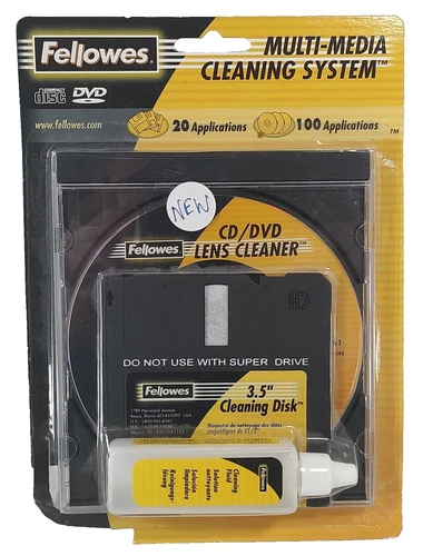 Fellowes Multi-Media Cleaning System 3.5" Disk CD DVD Drive 99751 NEW OPEN BOX