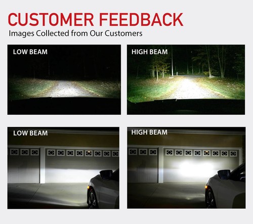 4pcs Combo LED Headlight Bulb Conversion Kit 9005 H11 High Low Beam Bright White - Picture 2 of 10