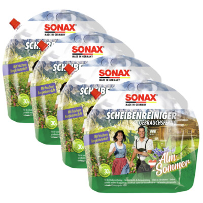 4x SONAX ScheibenReiniger gebrauchsfertig AlmSommer 3 L
