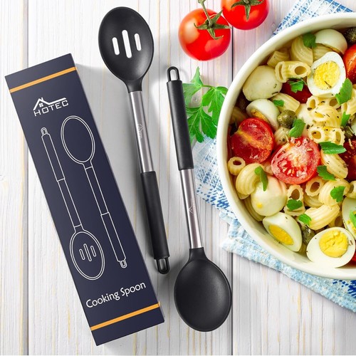 Heat Resistant Large Silicone Cooking Spoon, Solid Slotted Spoons, Nonstick K... - Picture 7 of 7