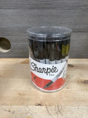 Sharpie Fine Permanent Markers with Canister, Black, Pack of 36 New - Image 1 of 2