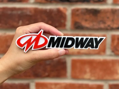 Midway Games Logo Sign 3D Printed Video Game Arcade Decor Retro Gaming
