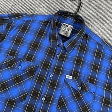Dixxon Bamboo Shirt The Cape Blue Plaid Short Sleeve Button Up Performance