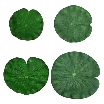 Artificial Lotus Leaves Floating Foam Water Features Green Ornaments Pack of 4