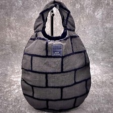 mina perhonen Egg Bag Tote Gray Linen Authentic Excellent Condition