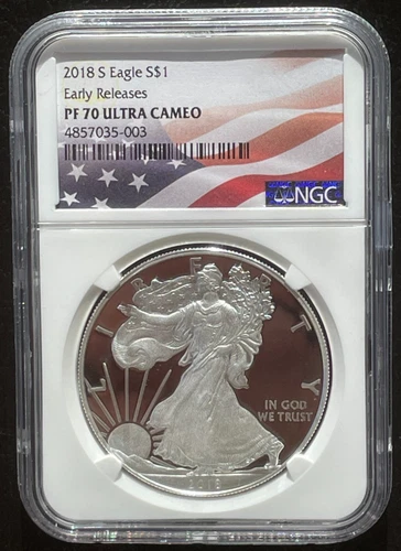 2018-S $1 SILVER AMERICAN EAGLE NGC PF70 Early Releases : 07221