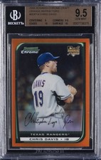 2008 BOWMAN CHROME DRAFT ORANGE REFRACTORS #BDP14 CHRIS DAVIS RC /25 BGS 9.5