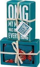 Primitives by Kathy Omg My Mom Was Right About Everything Sign And Sock Gift Set