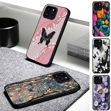 Fit Apple iPhone 15/15 Pro/16/16 Plus/16E Butterfly Matte Phone Case Cover UK