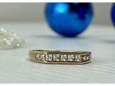 925 Sterling Silver Gold Plated CZ Ring Size 7