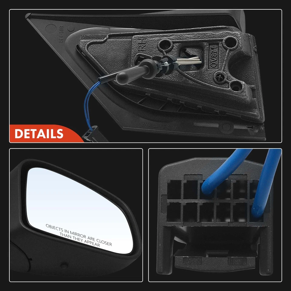 Specchietto retrovisore esterno destro convesso a scomparsa manuale per Smart Fortwo Cabriolet 453 - Immagine 3 di 4