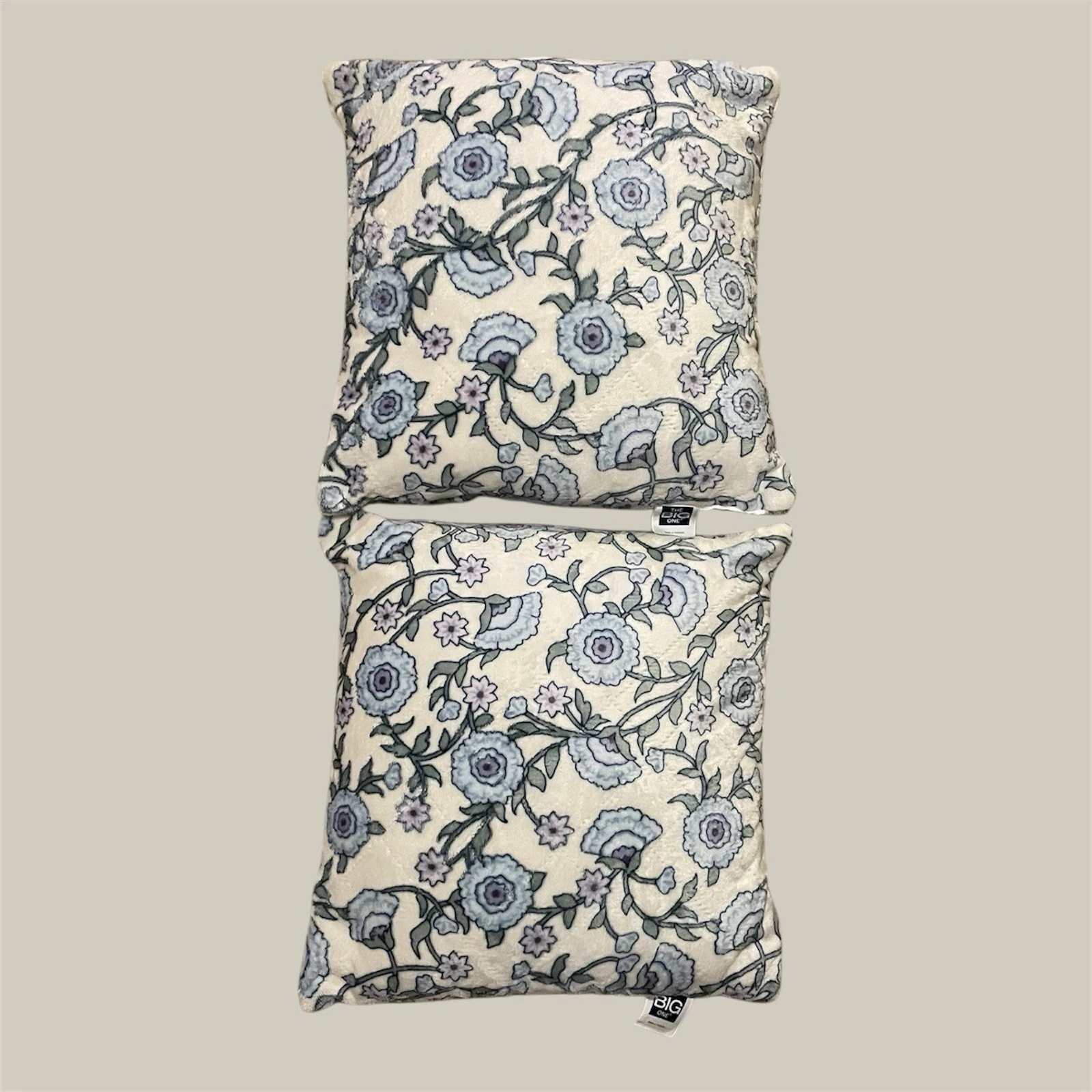 Lot of 2 Decorative Pillows from Kohls Blue Floral Coastal Bohemian Cottage
