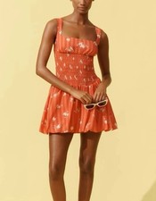 MAEVE By Anthropologie Square-Neck Smocked Mini Dress Women's Size S Pet $158