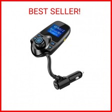 Nulaxy Car Bluetooth FM Transmitter 2024 Upgraded , 1.44" Display Flexible Goos