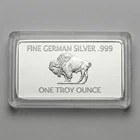 German Buffalo Design – .999 1 Troy Ounce German Silver Bar with Case