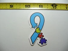 AUTISM SUPPORT SMALL STICKER DECAL RIBBON PUZZLE PIECES END AWARENESS