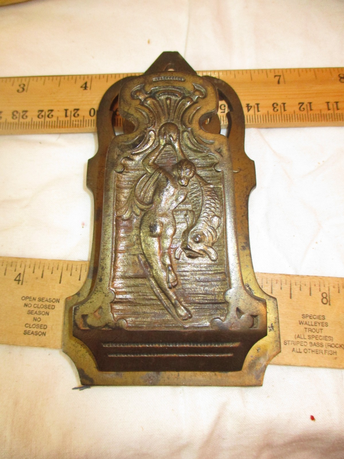 Art Nouveau Nude Fish Wall Desk Clip Judd Co. Antique