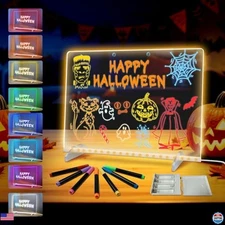 Vibrant LED Drawing Board - 13.7" x 10" Light-Up Note Board for Kids - Great