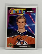 Ryan McLeod Signed Autograph 2020-21 UD Portraits Rookie Card#P-70 Oilers/Sabres. rookie card picture