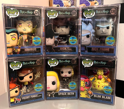 RICK MORTY FUNKO POP NFT ED. 6 PACKS 327-328-329-330-331-332 NEVER OPENED PERFECT