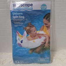 Bluescape Unicorn Split Ring Inflatable Swim Ring Ages 3-6 Up to 44 lbs